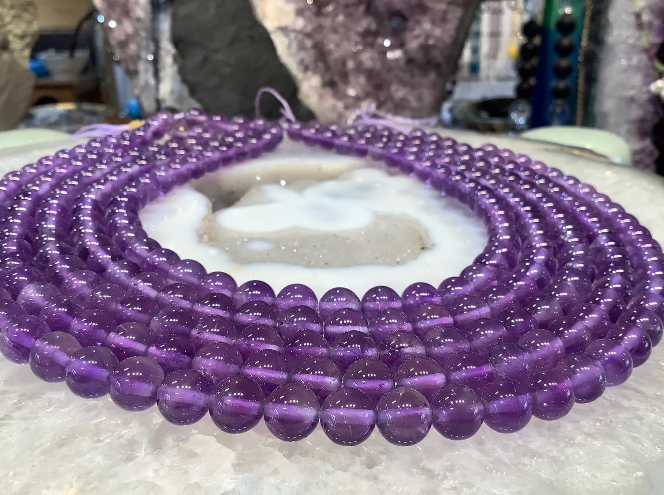 8mm Natural Purple Amethyst Gemstone Beads