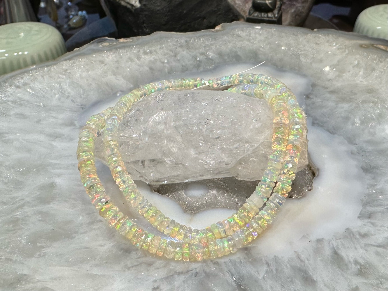 Stunning Ethiopian Heishi fire opal 4-7mm gemstones