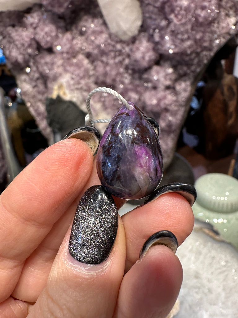 Beautiful Rare Sugilite top drilled gemstone pendant