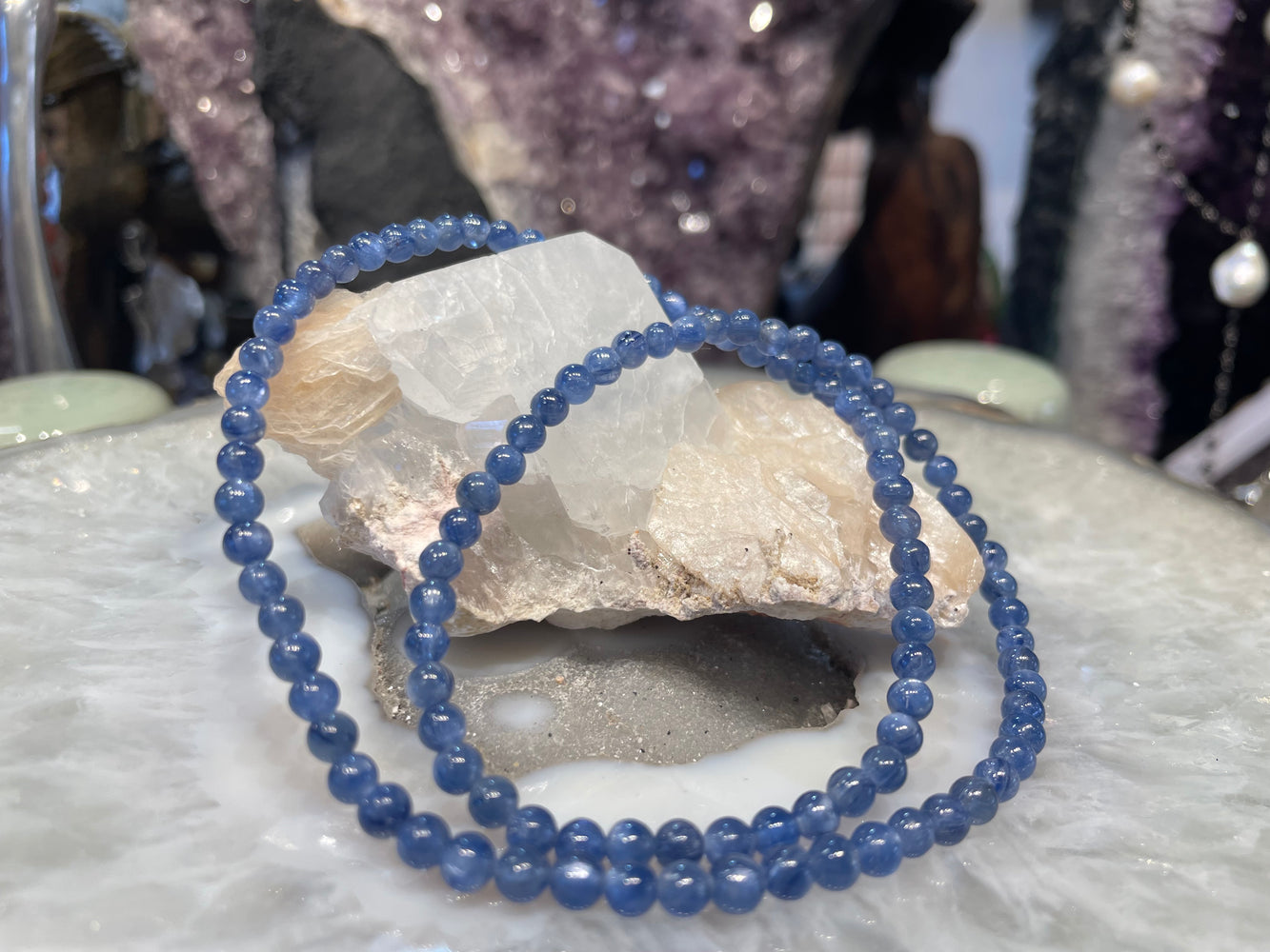Natural Blue Kyanite 4mm gemstones 108 beads