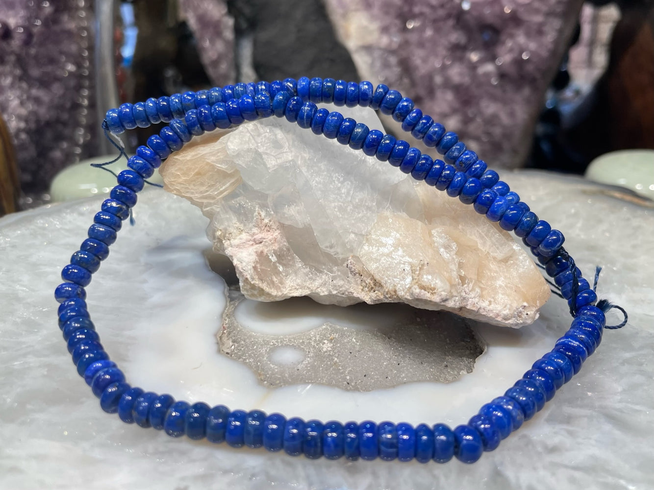 Lapis lazuli 6mm smooth rondelle gemstones beads