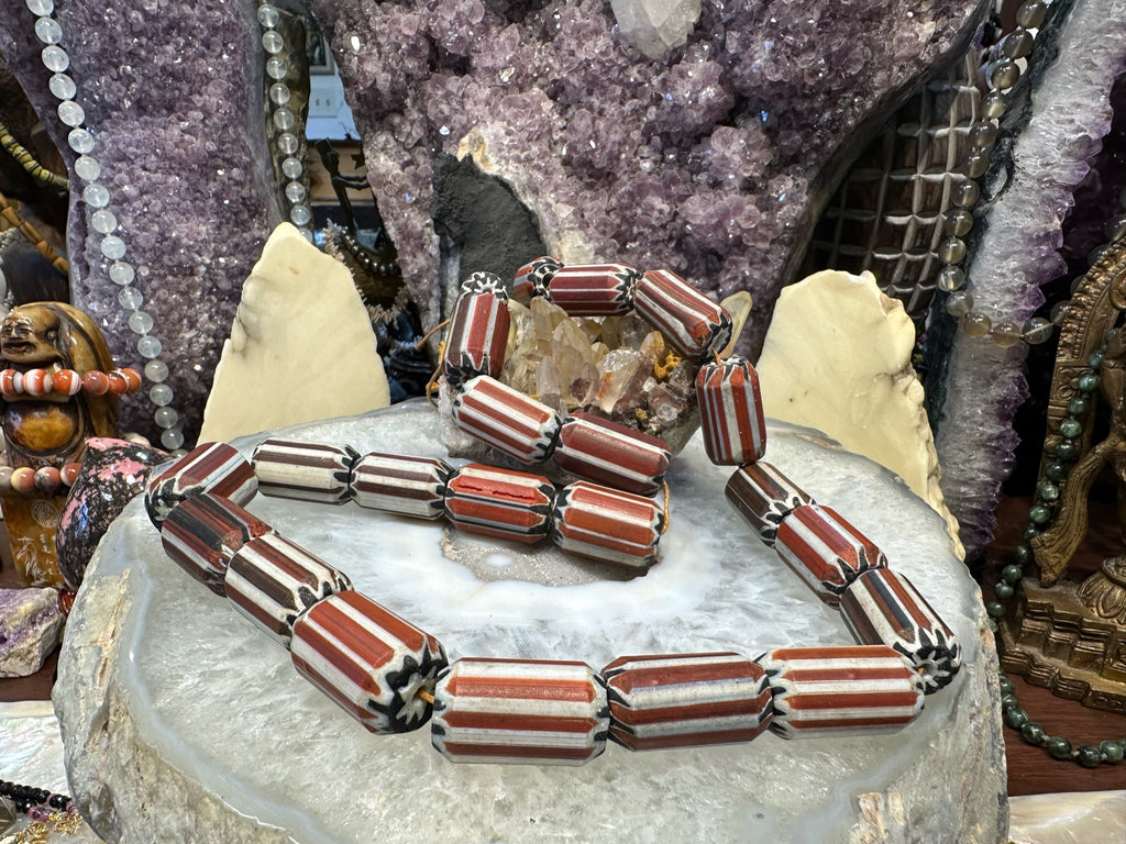 Old African Very Large Chevron Beads - 4 Layers