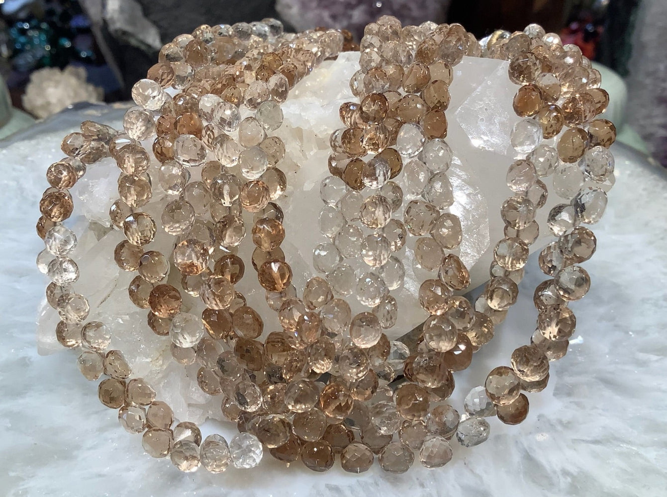 Stunning Sparkling Imperial Topaz Faceted Briolette Pendant Gemstone Beads
