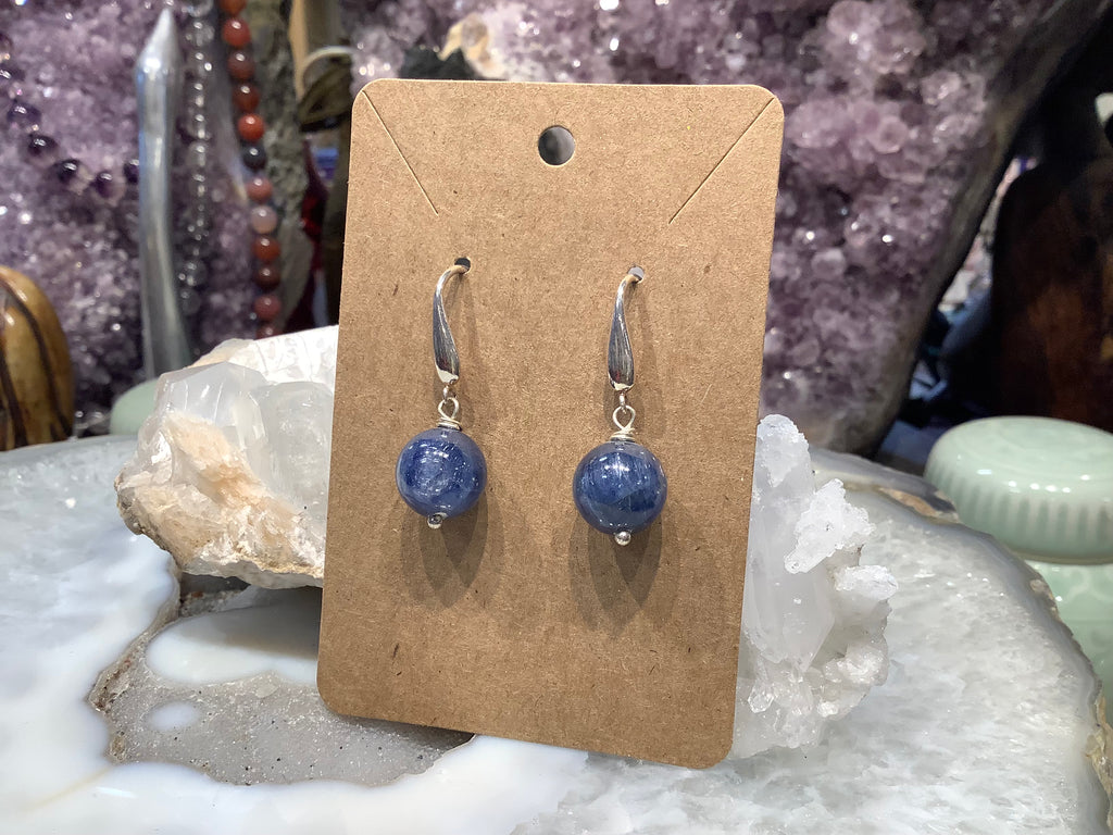 Beautiful Blue kyanite 12mm gemstone earrings