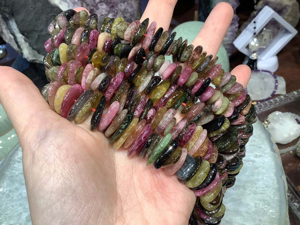 Stunning Large tourmaline multicolour nuggets gemstone beads