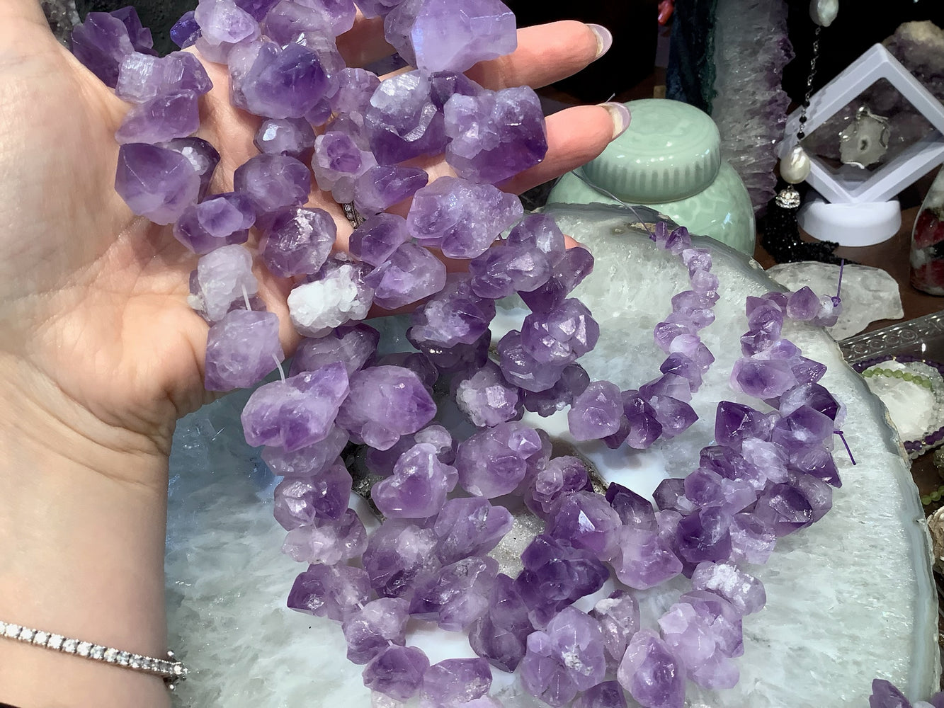 Natural Rough Purple Amethyst Gemstone Pendant Beads - Natural Shape