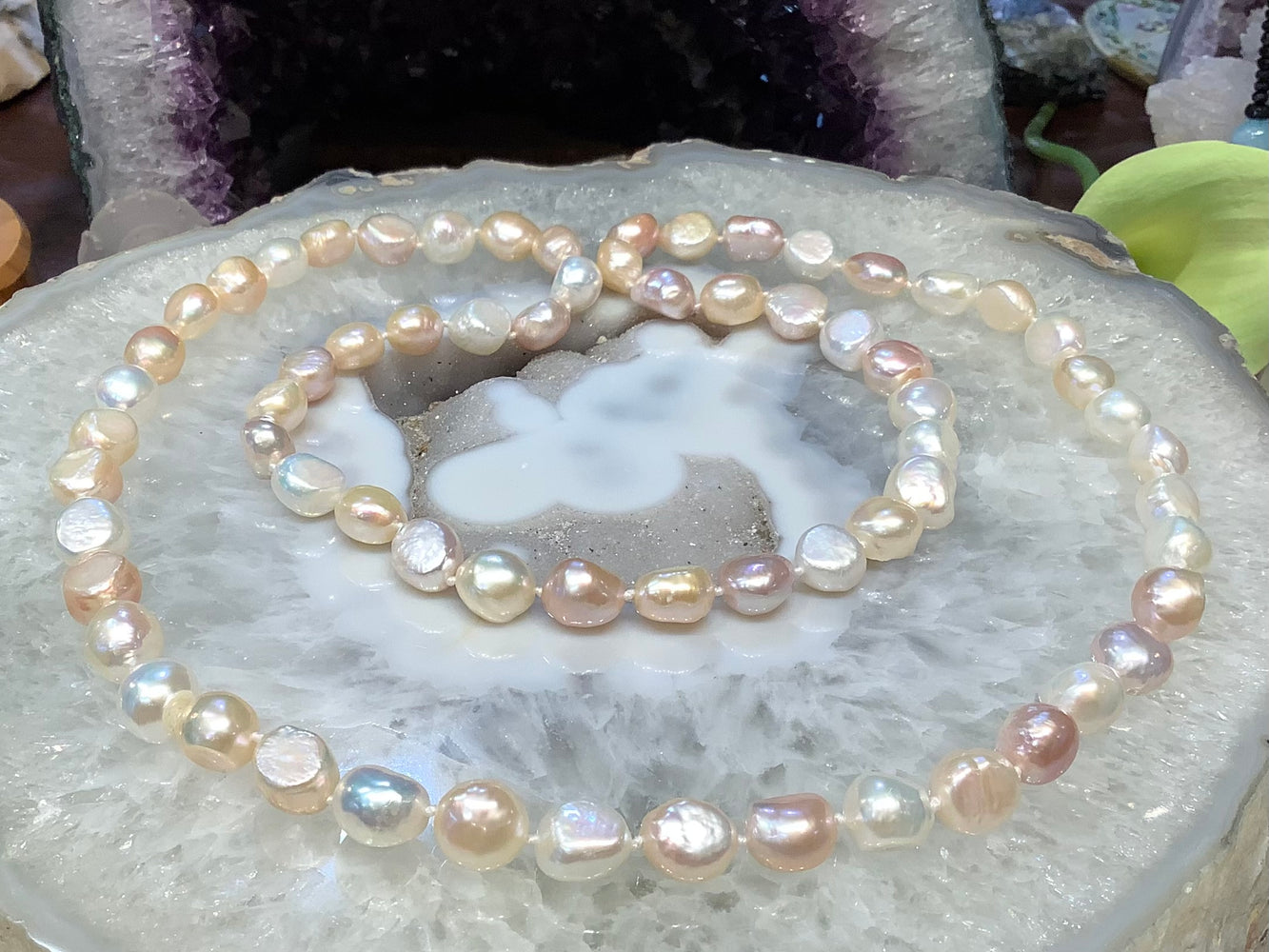 Natural multicolour Freshwater pearl necklace