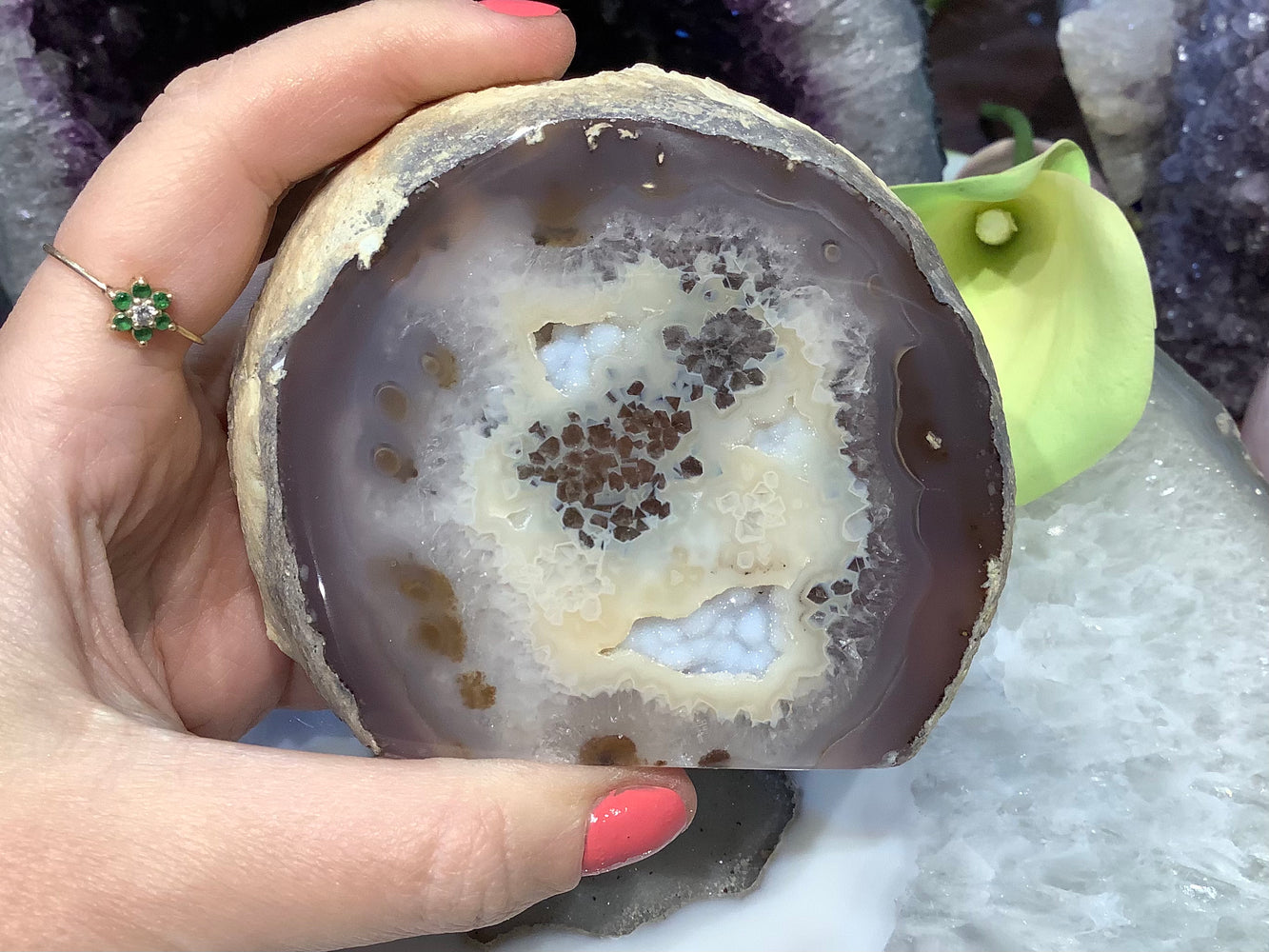 Stunning Natural agate drusy geode #2