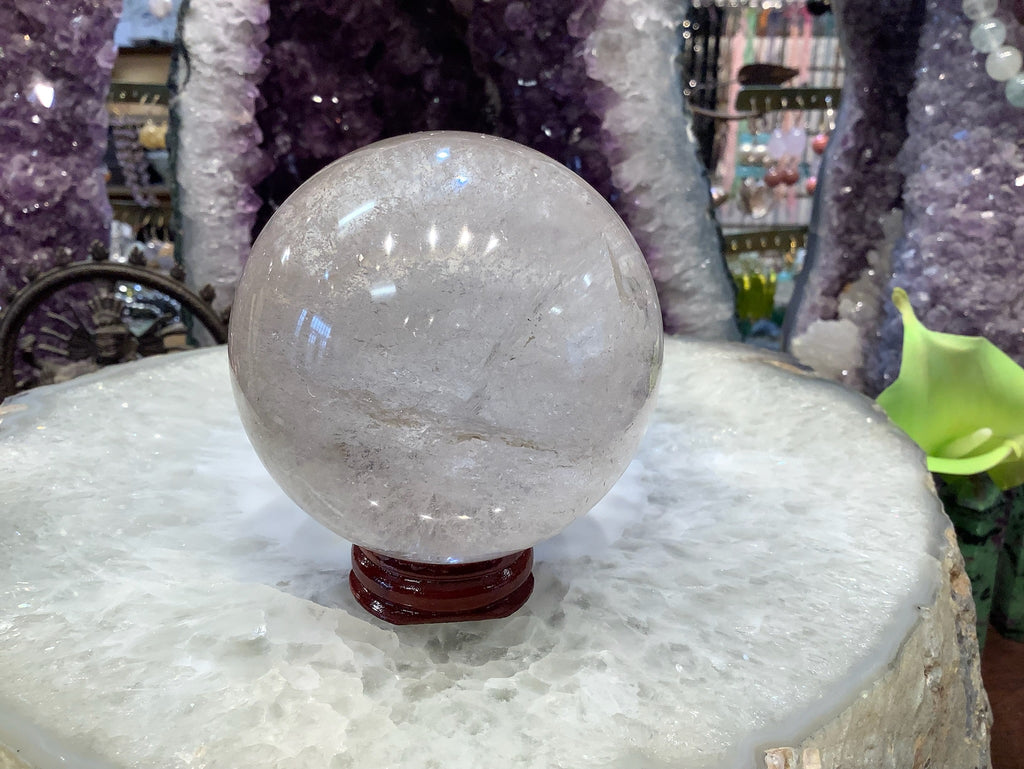 62mm Natural Rock Crystal Round Gemstone Sphere Healing Sphere