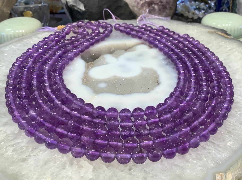 8mm Natural Purple Amethyst Gemstone Beads