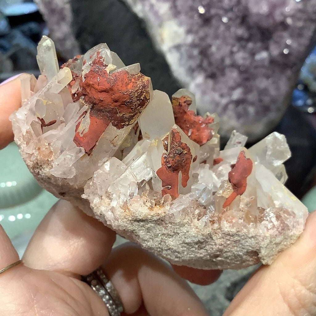 Himalayan Quartz gemstone specimen with Red #2