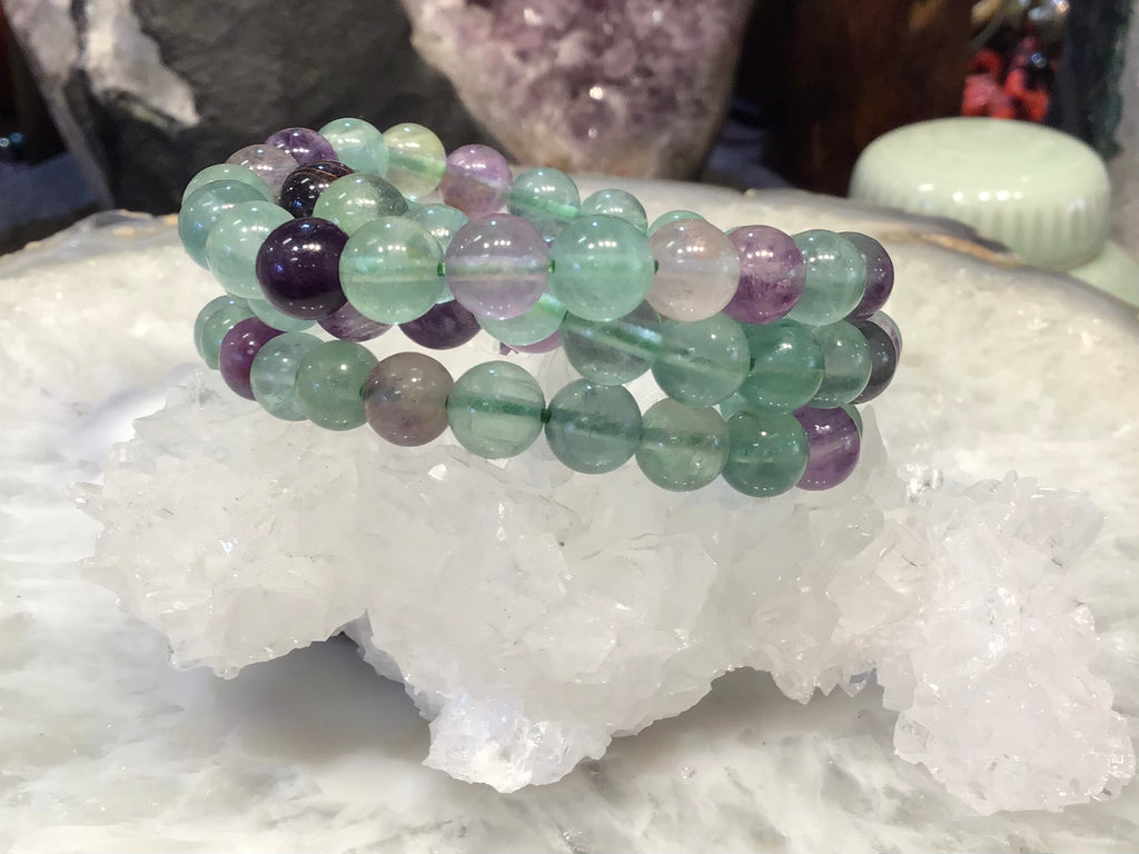 Fluorite 8mm gemstone bracelet