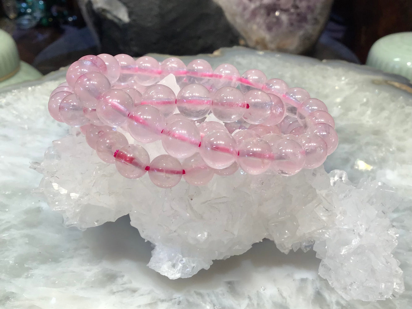 Rose quartz 8mm gemstone bracelet