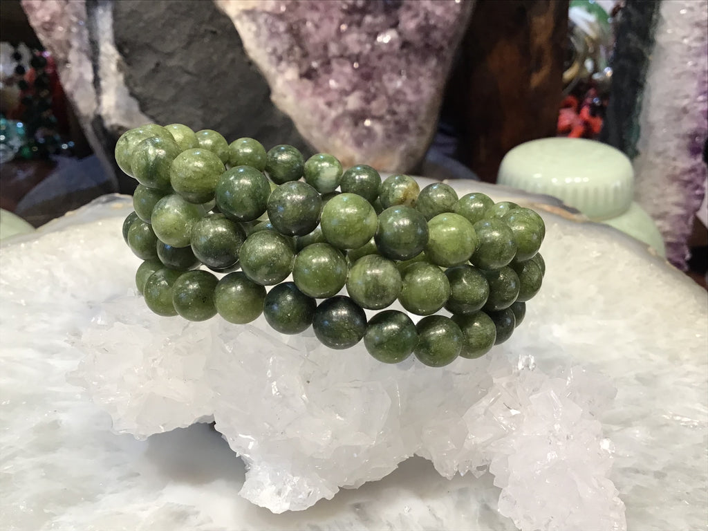 Nephrite jade 8mm gemstone bracelet