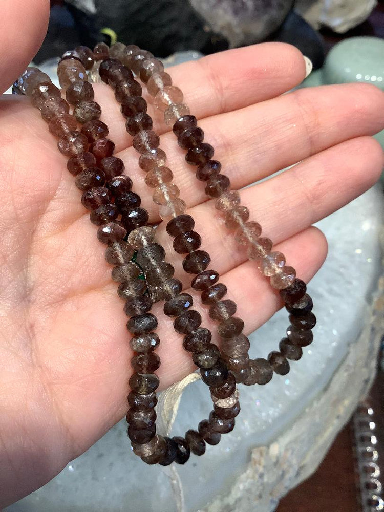 Natural Gem Quality Andalusite Faceted Rondelle Gemstone Bead strand