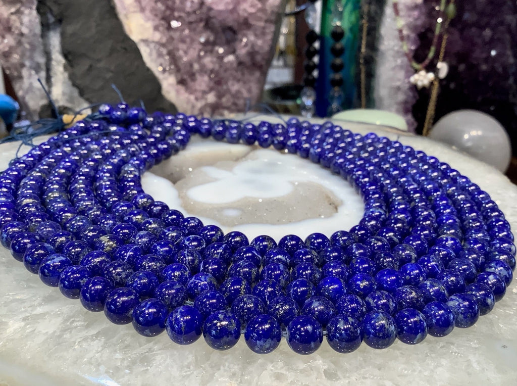 Natural Blue Lapis lazuli Round Gemstone Beads - 8mm