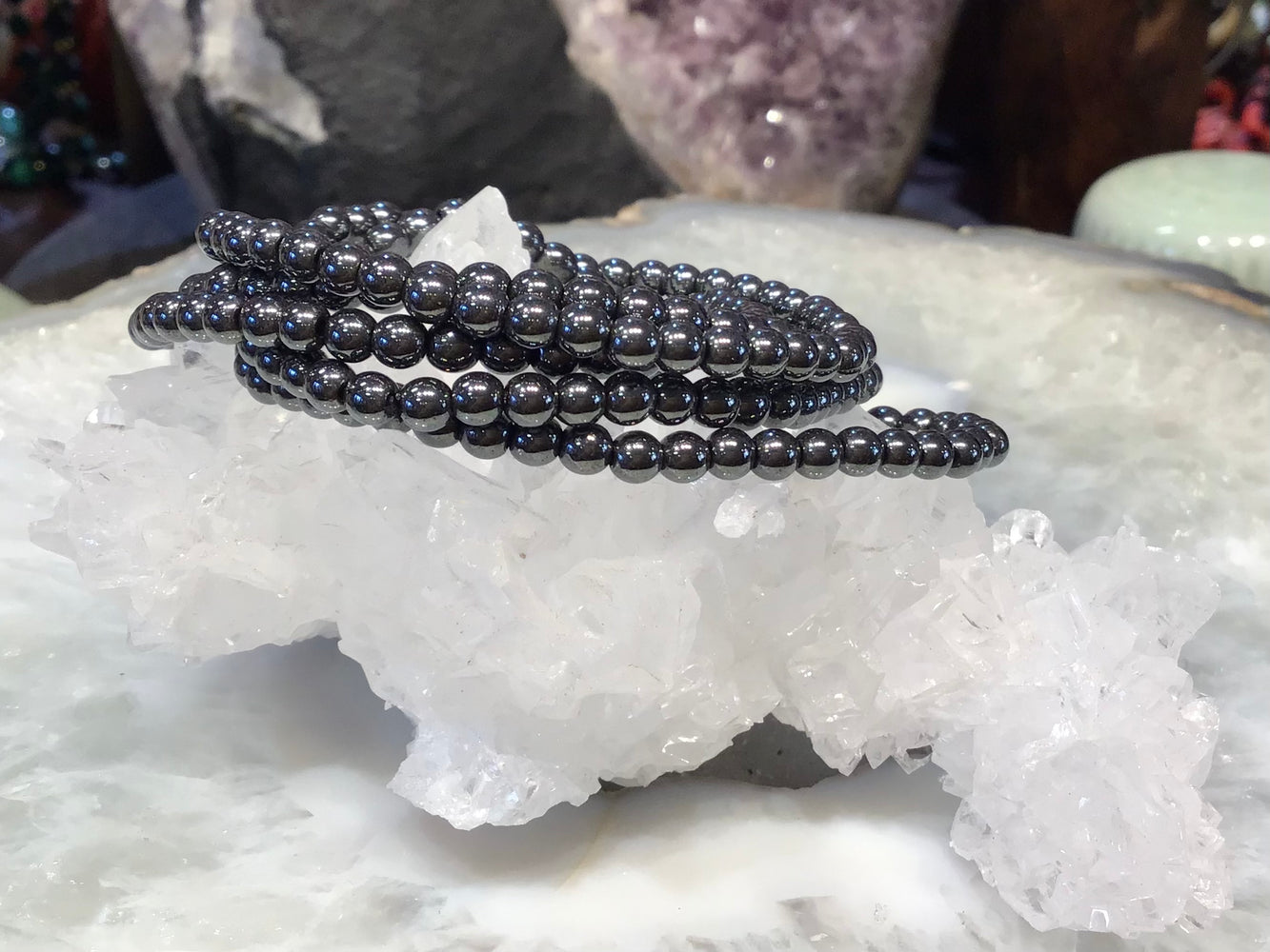 Hematite 4mm gemstone bracelet