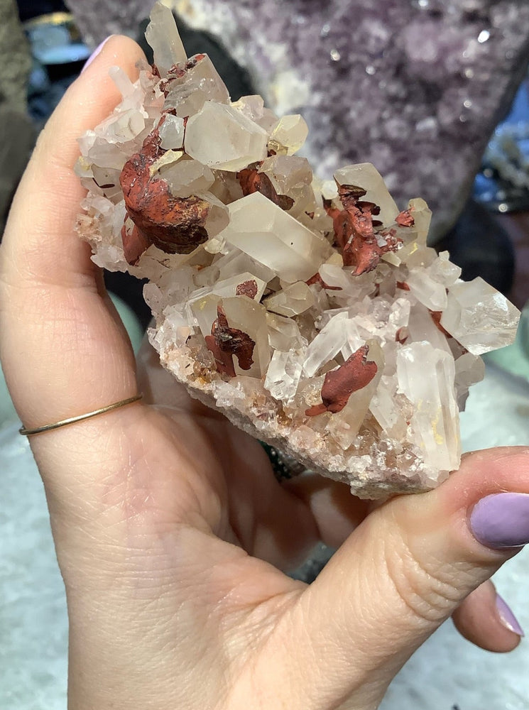 Himalayan Quartz gemstone specimen with Red #2
