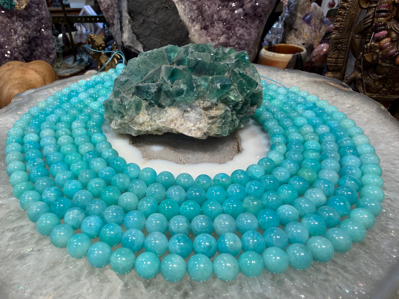 Superb Amazonite Peru 8mm gemstone beads