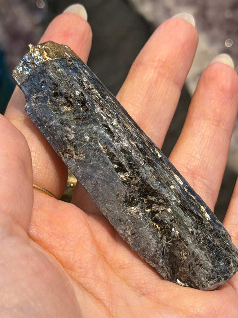 Amazing large kyanite rough shimmer pendant
