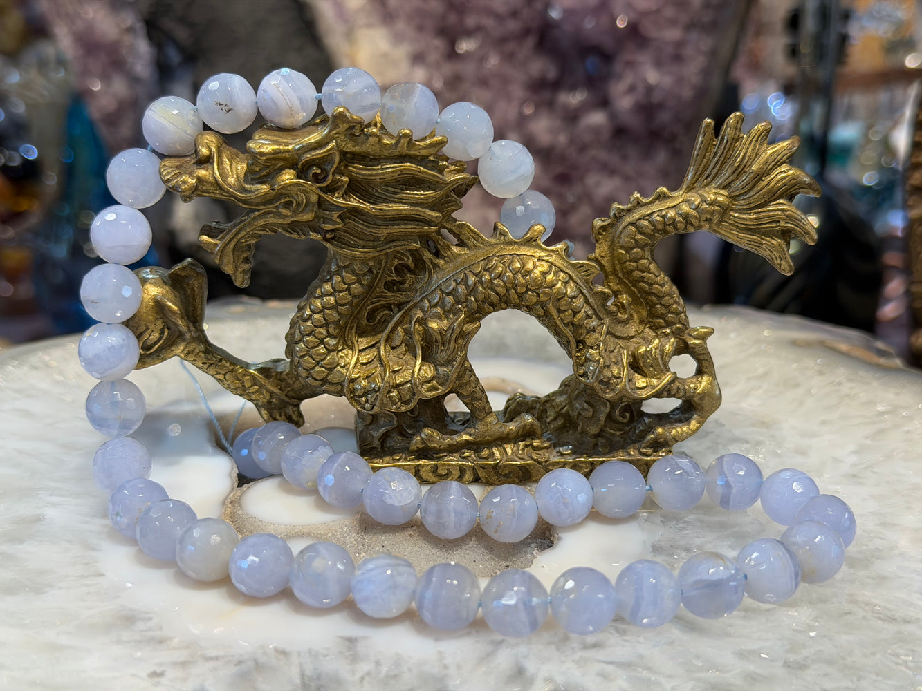 Superb Blue lace agate faceted 10mm gemstone beads