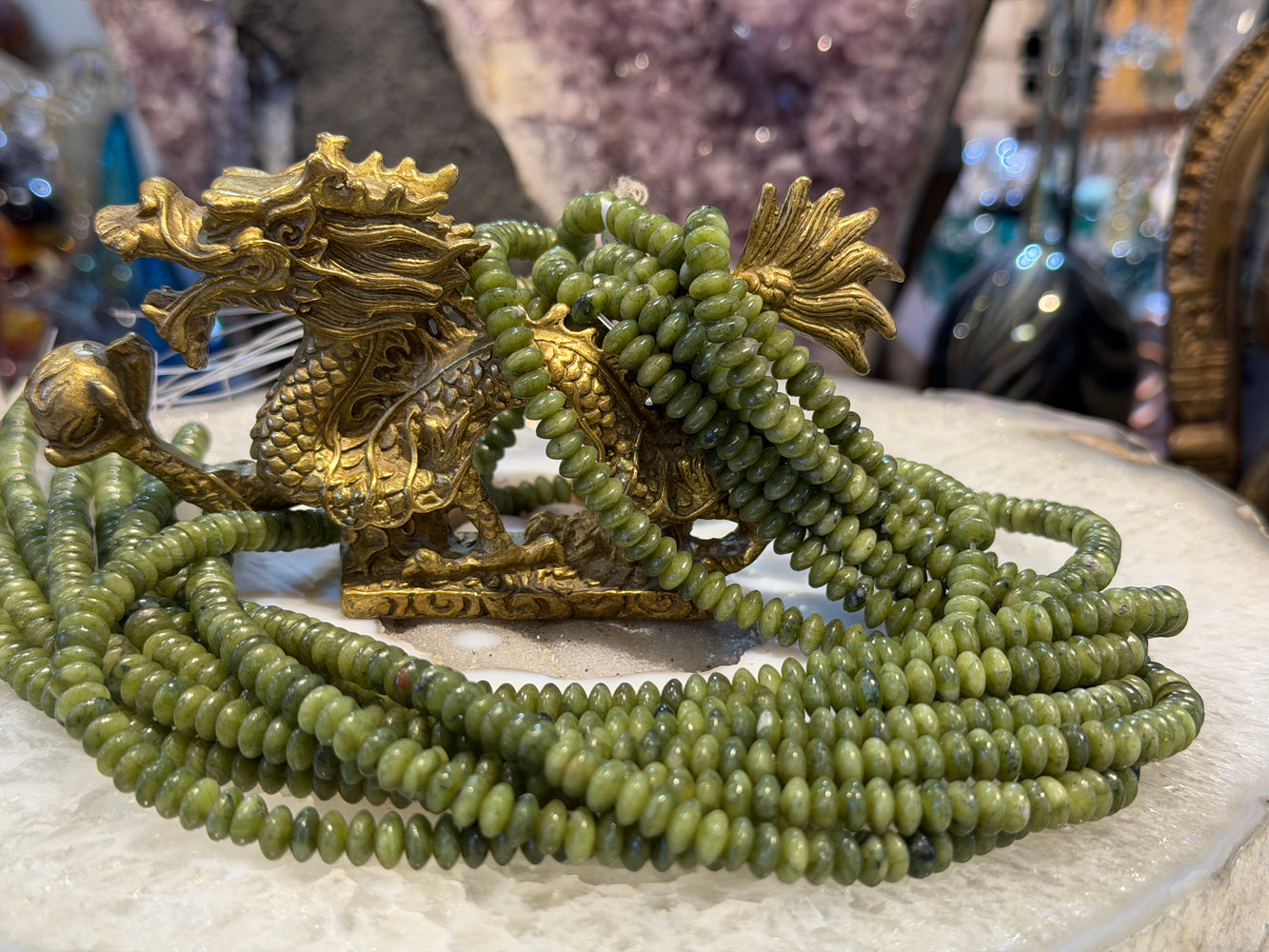 Bc jade 6mm smooth rondelle gemstone beads
