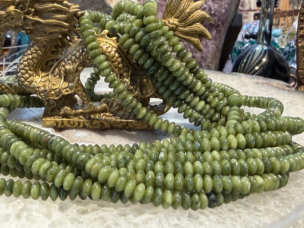 Bc jade 6mm smooth rondelle gemstone
