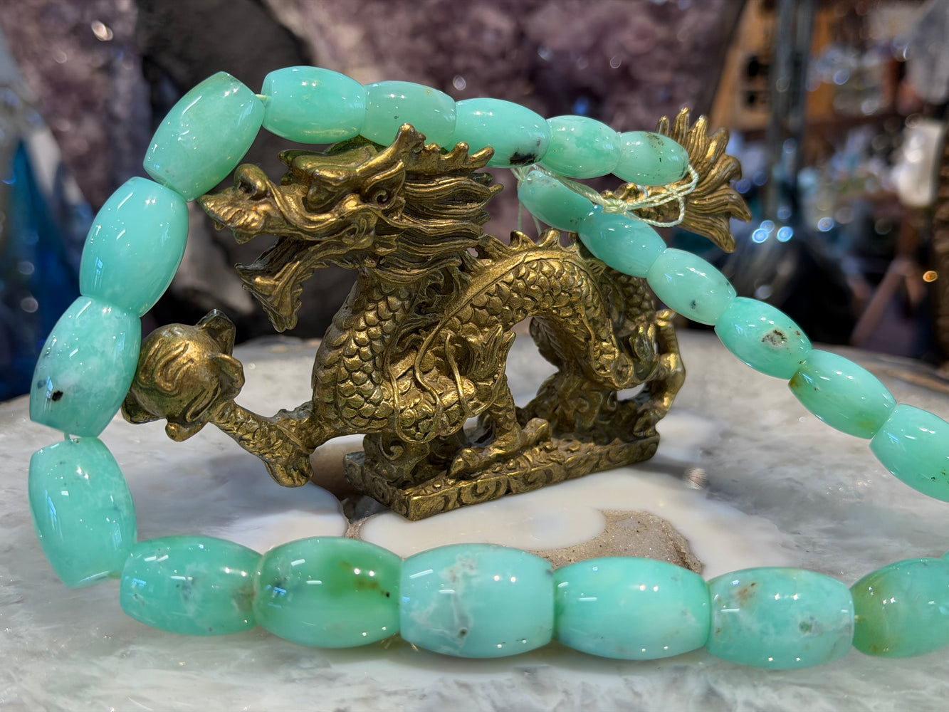 Large Stunning chrysoprase mint barrel gemstone beads