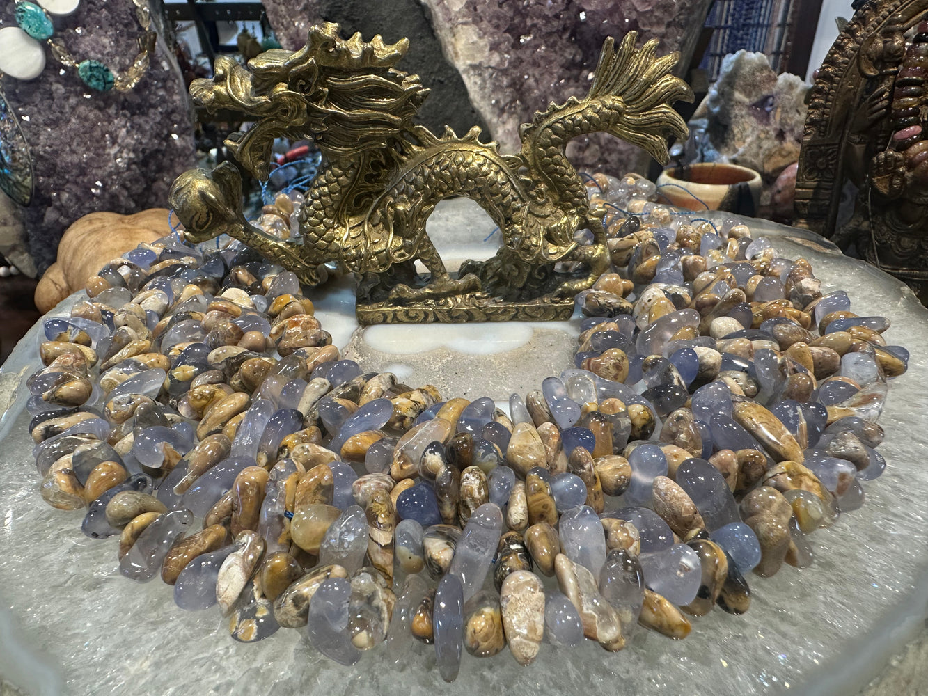 Blue chalcedony nugget 10-12mm gemstone beads