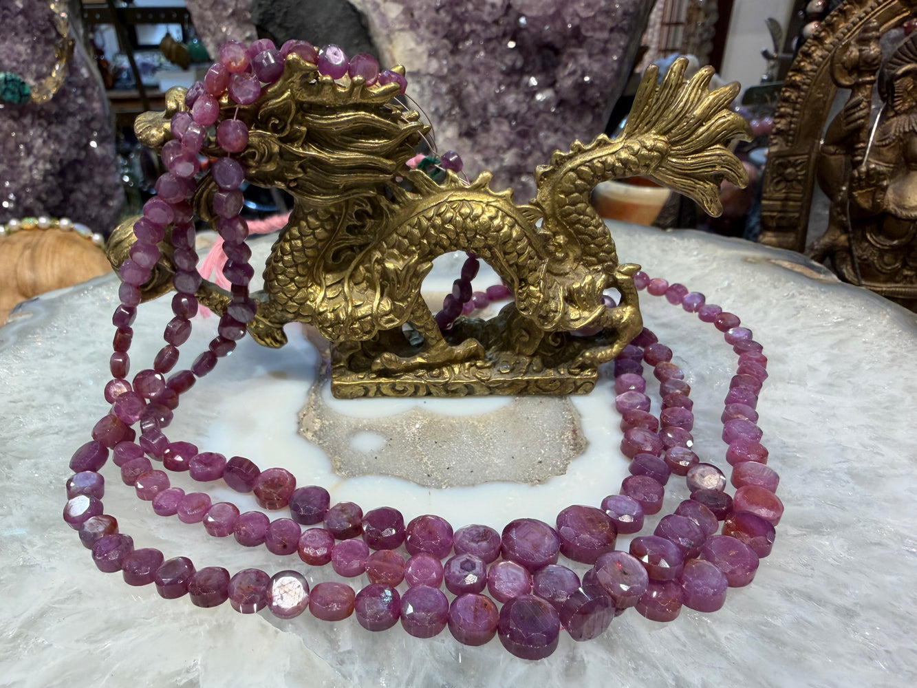 Natural Star ruby faceted cut 5-9mm gemstone beads