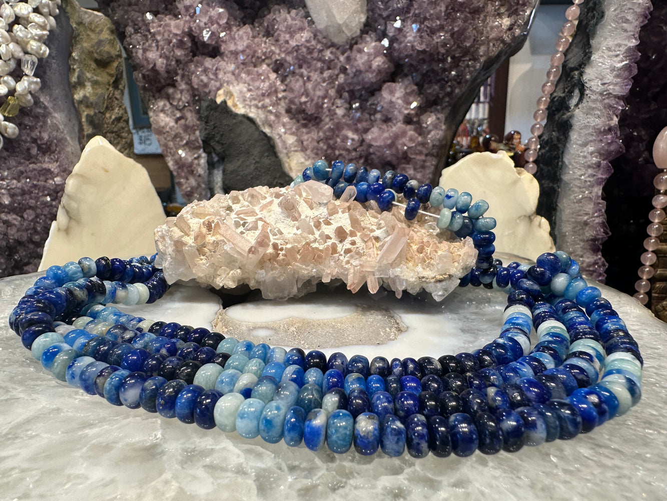 Afghanite 7-8mm smooth rondelle gemstone