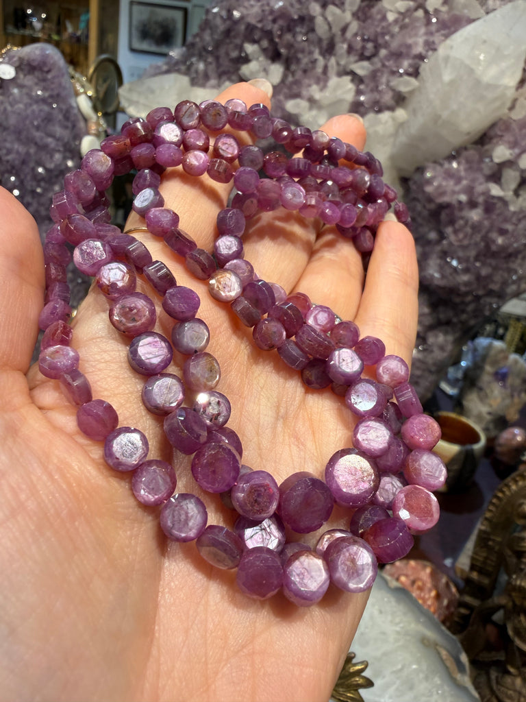 Natural Star ruby faceted cut 5-9mm gemstone beads