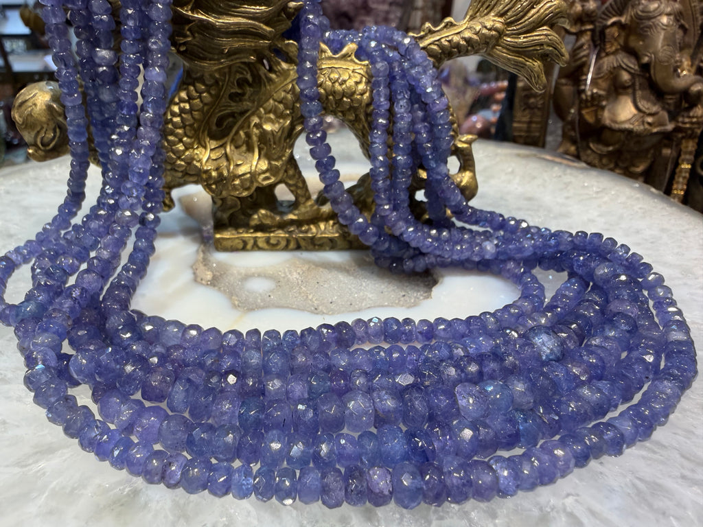 Tanzanite 4-6mm faceted rondelle gemstone Beads