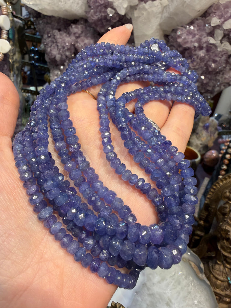 Tanzanite 4-6mm faceted rondelle gemstone Beads