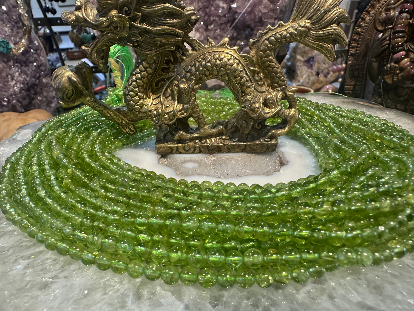 Peridot 5mm round gemstones beads