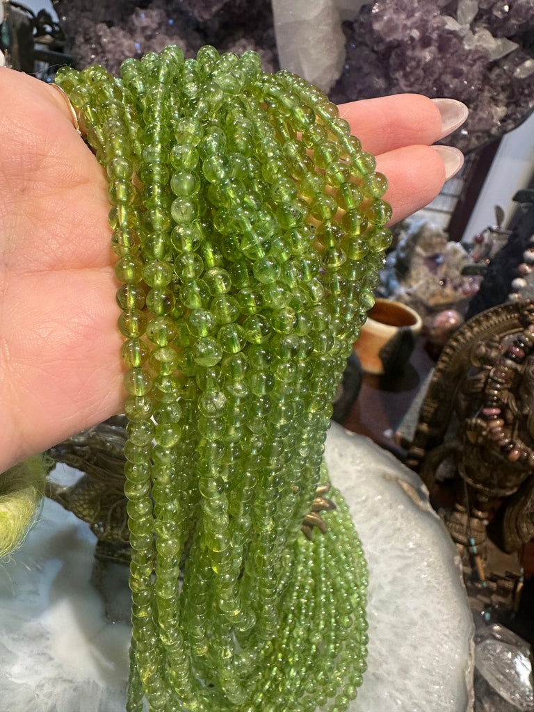 Peridot 5mm round gemstones beads