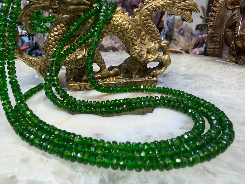 Gorgeous Chrome diopside faceted 4-5mm gemstone beads