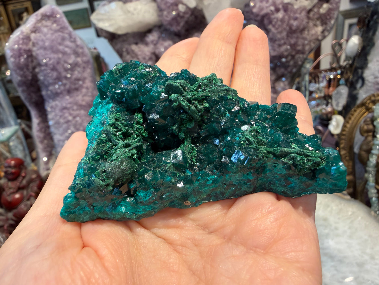 Rare dioptase & malachite specimen