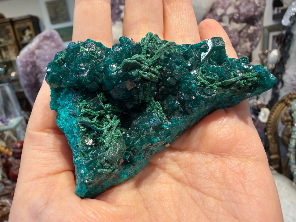 Rare dioptase & malachite specimen