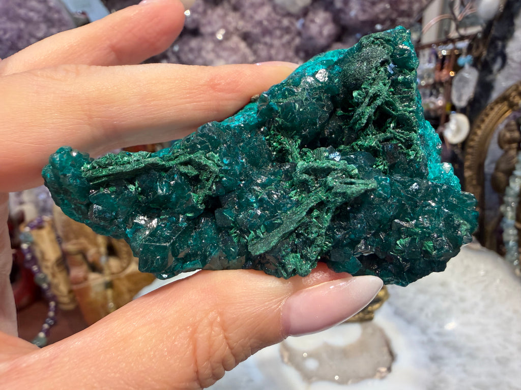 Rare dioptase & malachite specimen