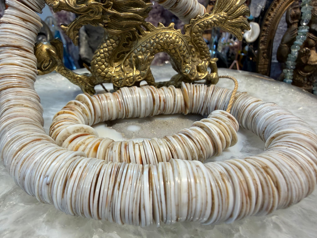Old African ostrich egg shell 17mm beads