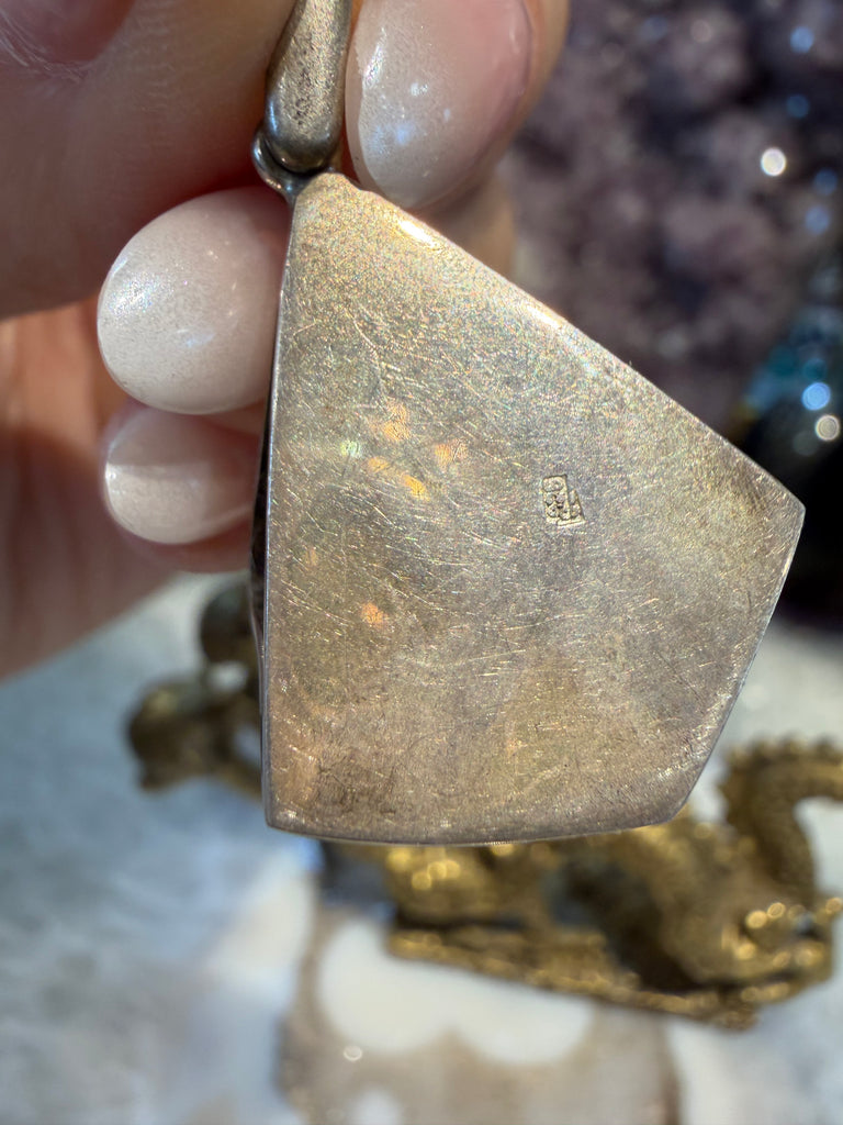 Amber & sterling silver pendant