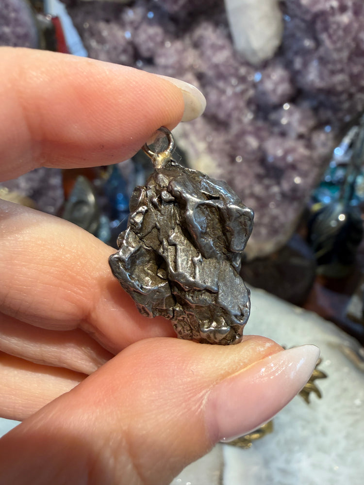 Meteorite campo de cielo meteorite cluster pendant