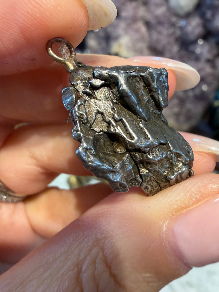 Meteorite campo de cielo meteorite cluster pendant