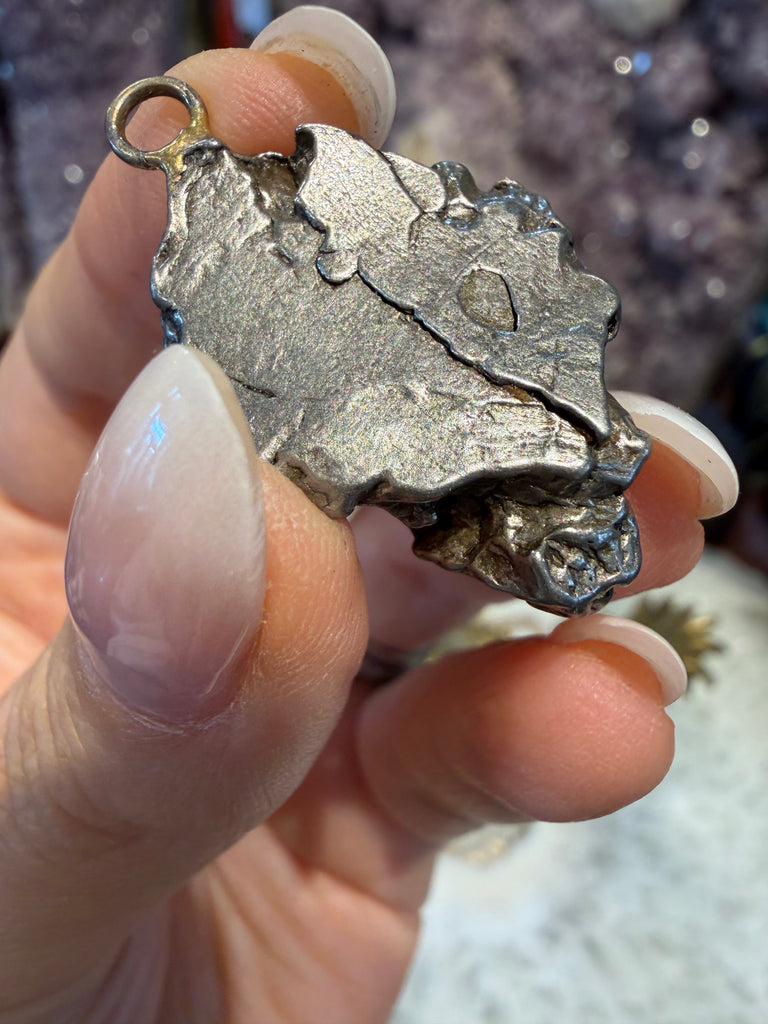 Meteorite campo de cielo meteorite cluster pendant