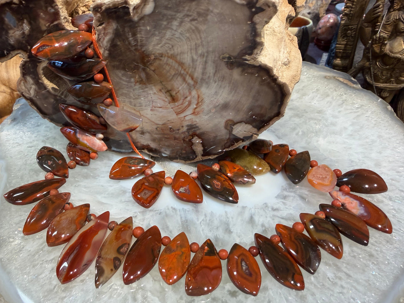Superb Red condor agate top drilled gemstone pendant beads