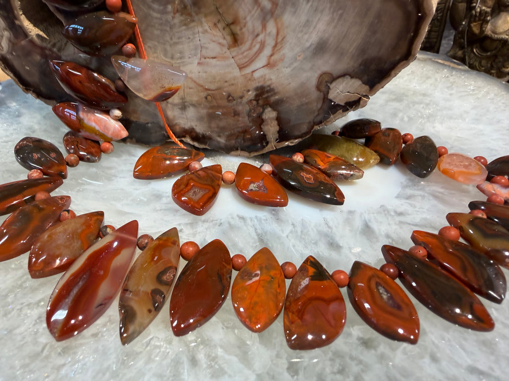 Superb Red condor agate top drilled gemstone pendant beads