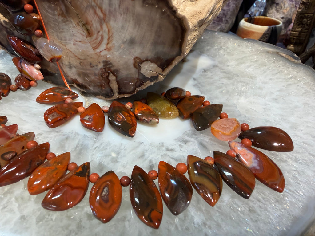 Superb Red condor agate top drilled gemstone pendant beads