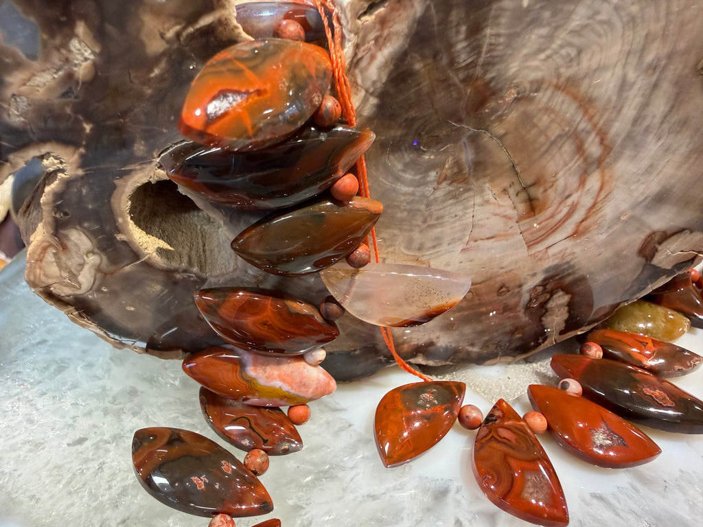 Superb Red condor agate top drilled gemstone pendant beads