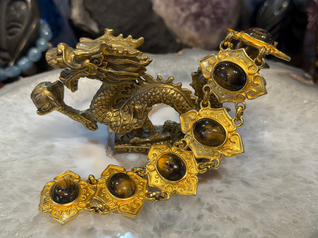 Vintage Ben Amun gold plated & acrylic bracelet